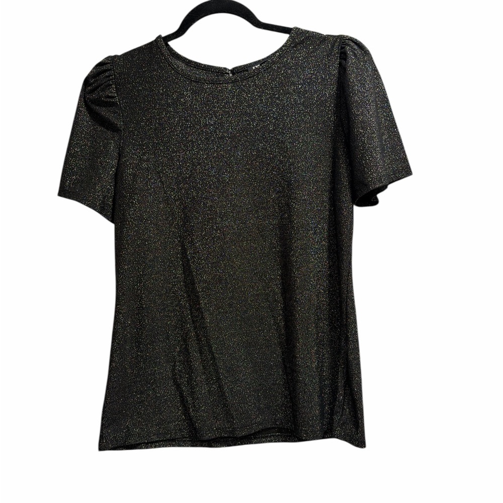 Express Glittering Black Short Sleeve Tee